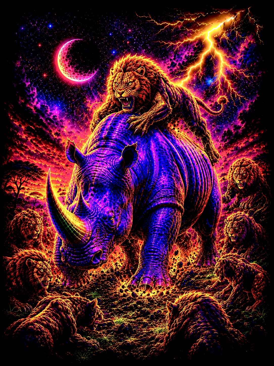Lion to the Rhino Black Tee Shirt